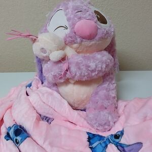 New Pink Angela Plushy With Baby Blanket